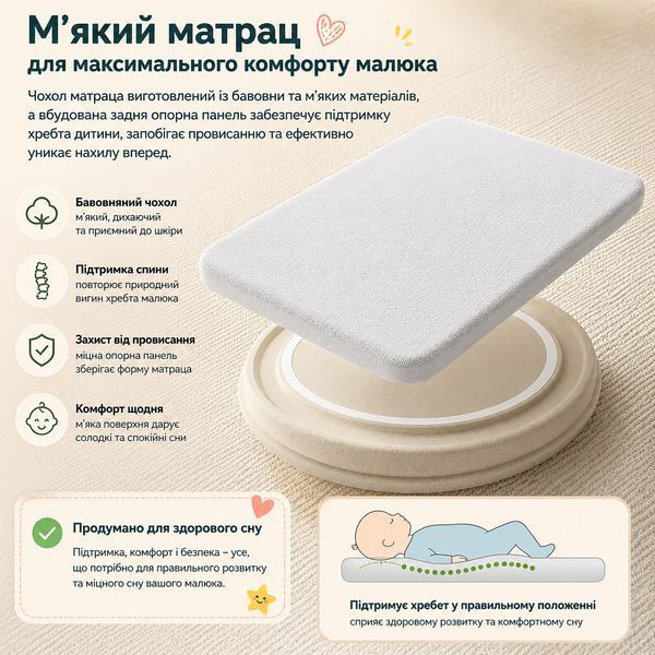 Мультифункциональная кроватка для новорожденных Terrio "Ivory" Сірий