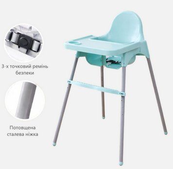 Регульований стілець для годування 2в1 Terrio М'ятний